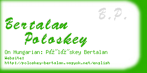 bertalan poloskey business card